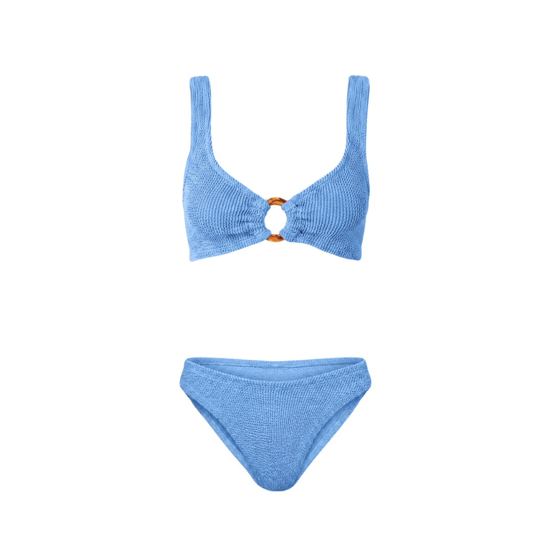Portofino bikini with low waisted bottoms in cornflower blue
