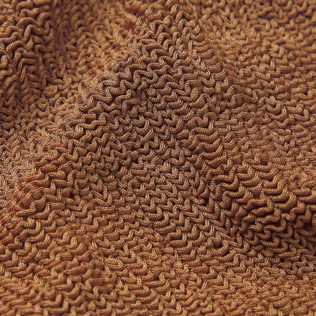 Close-up of the crinkle fabric texture in metallic toffee